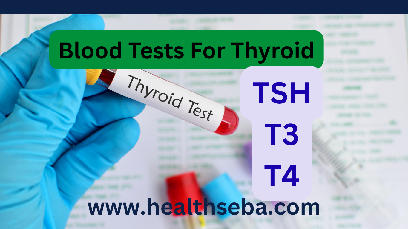 Blood tests for thyroid function showing hormone levels T3, T4, and TSH