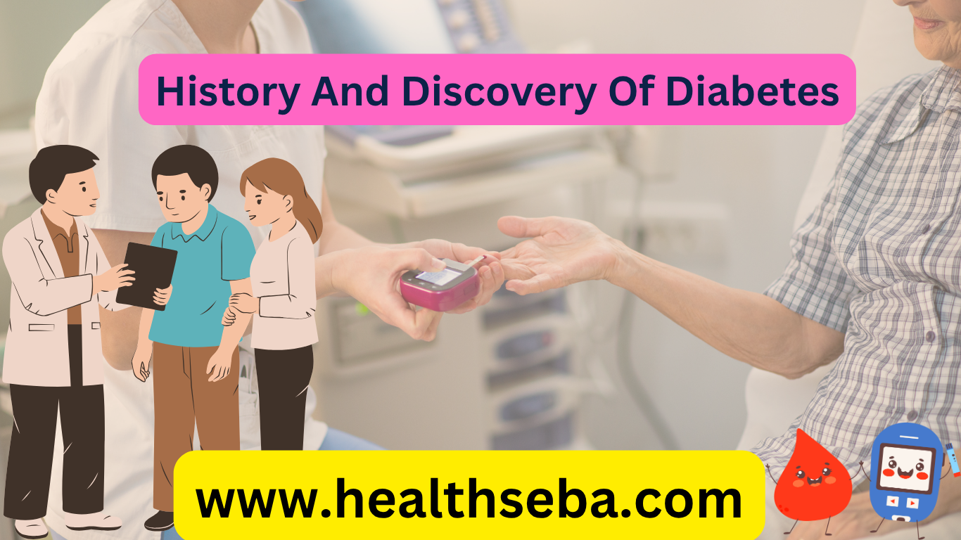 Historical discovery of diabetes and insulin research illustration