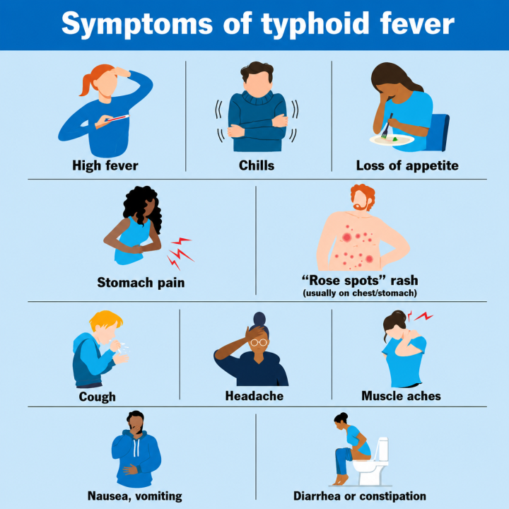 Symptoms of typhoid fever